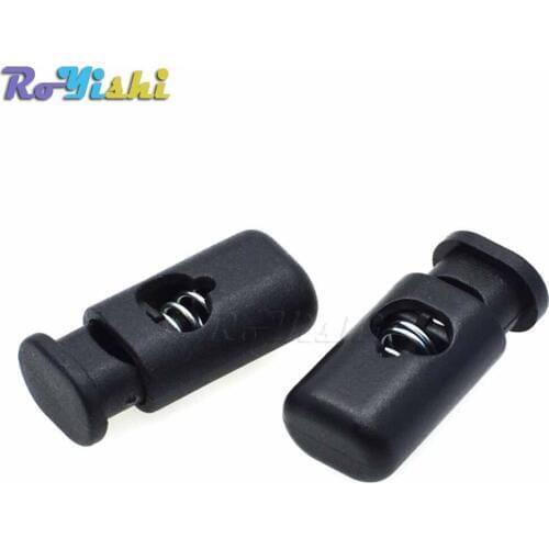 1000pcs/pack Cord Lock Stopper Cylinder Barrel Plastic Toggle Clip For Garment Accessories Black