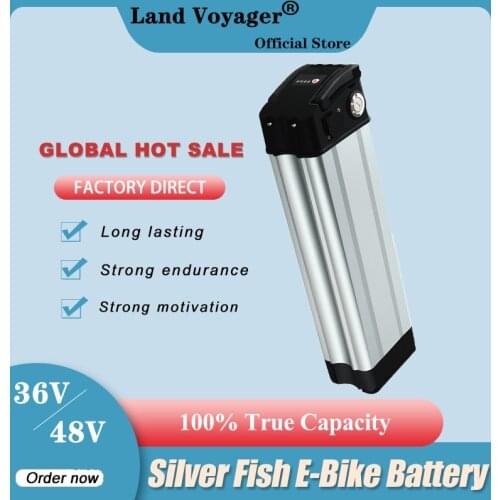 36V 48V E-Bike Silver Fish Battery 36V 20Ah 15Ah 12Ah 10Ah Electric Bike Battery for 36V 500W 350W 250W Folding Bike City Bikes