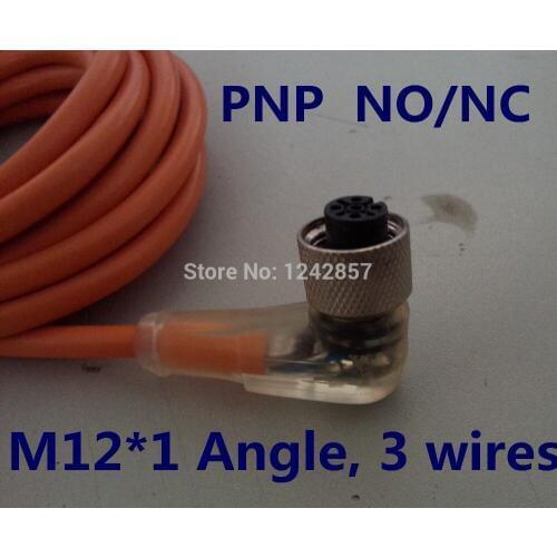 Free shipping, M12* 1, 3 wires PNP, NO/NC straight female plug sensor connector/ female linker coupler with led light