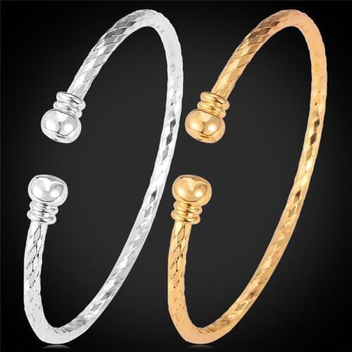 Cuff Bracelets For WomenMen Fancy Bangles Fashion Jewelry Vintage Gold Color Cuff Bangle H374