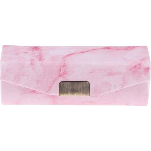 Marble Pattern Leather Lipstick Case Holder Lip Balm Gift Box with Mirror