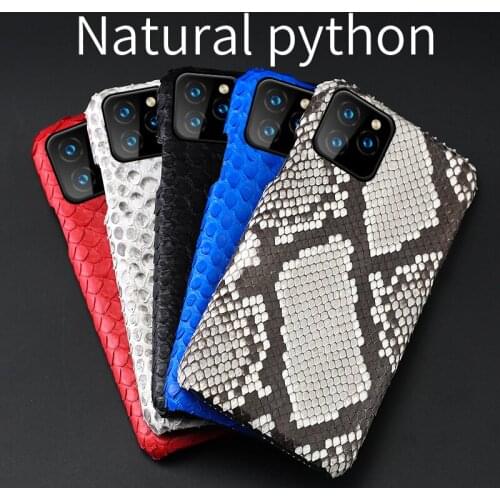 Genuine Python Leather Phone Case for Iphone 11 Snakeskin Genuine Luxury Cover Phone Protective for IPhone 11 Pro Max Case