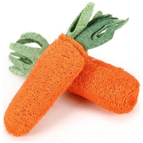 Eco-friendly Pet Natural Loofah Toy Cute Carrot Dog Chew Toys