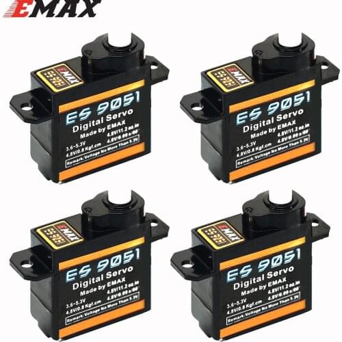 EMAX ES9051 4.8-5.3V 4.3g 0.8kg Pastic Gear Digital Servo Futaba JR Plug For 3D F3P Airplanes Helicopter Car Robot Toy