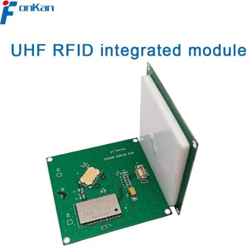 FONKAN ISO18000-6C 3M Rang UHF RFID Integrated reader module TTL232 with 4dbi antenna 70*70MM 865-868Mhz 902-928mhz free SDK