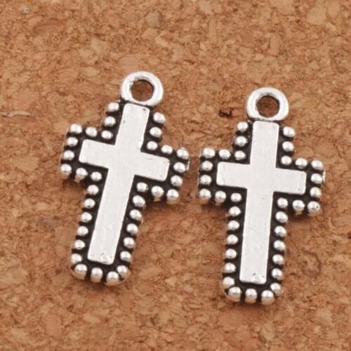 Hot Dots Rim Cross Charm Beads 19.5x10mm 50pcs Zinc Alloy Pendants Jewelry DIY L473