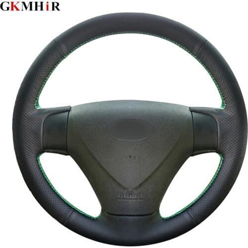 Black Artificial Leather DIY Car Steering Wheel Cover for Hyundai Getz (Facelift) 2005-2011 Kia Rio Rio5 Accent 2006-2011