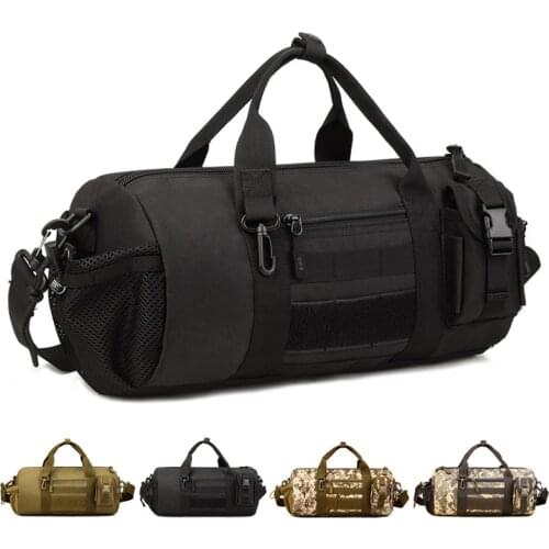 Camo Tactical oulder Bag Men Sports Bag Bucket Duffle Molle Handbag Waterproof Military Bag Women Camping Valise K319