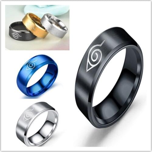 Anime Ring Symbal Logo Sign Ninjas Color Fashion Titanium Steel Anime Jewelry Cosplay Earing Gift Prop