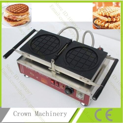 Commercial Non-stick 110V 220V Turntable Round Tennis racket Grid shape Donut Waffle Krispy Kreme Waffle Iron Machine Maker
