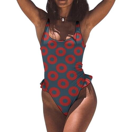 Hippie Swimsuit Flounce Normal Summer Swimwear Youth Fashionable One Piece Bathing Suit
