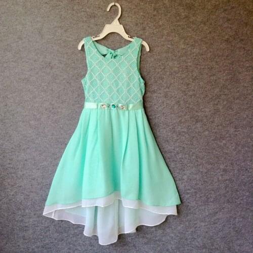 Summer Girl Dress Princess Rhinestone Belt Hollow Lace Chiffon Party Dresses For Girls clothes Size 7-16Y vestido infanti