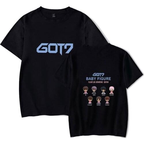 Summer Hip Hop Got7 Kpop Baby Figure T-shirts Cartoon Print Men Women T Shirts O-neck Tee Shirt Short Sleeve Unisex T-shirt Tops