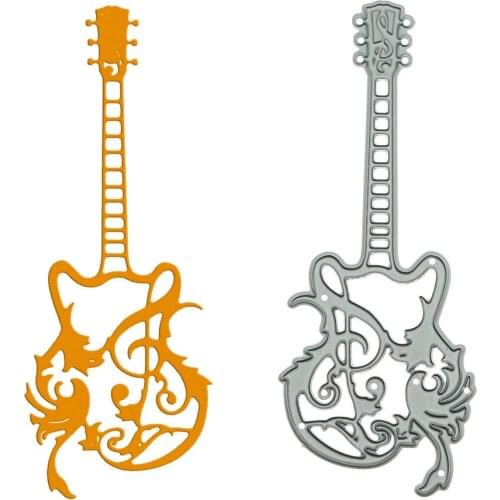 Metal Cutting Dies Scrapbooking Guitar Bass Pattern Cutter Mold For DIY Clipart Photo Album Decoration