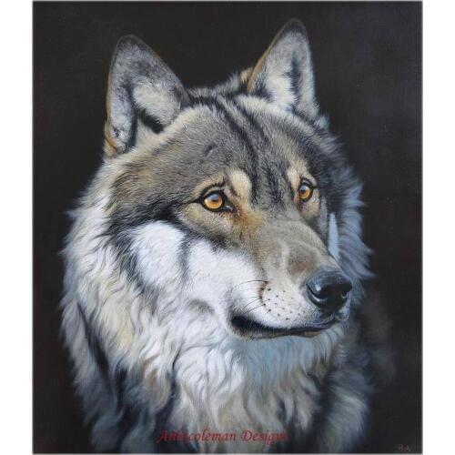 Embroidery Counted Cross Stitch Kits Needlework - Crafts 14 ct DMC DIY Arts Handmade Decor - Wolf Portrait 2