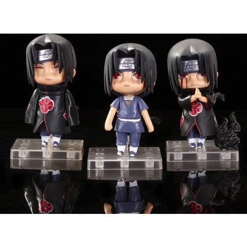 NARUTO Uchiha Itachi A Set of 3 Cute Cartoon Action Figure Ornament Model Toys