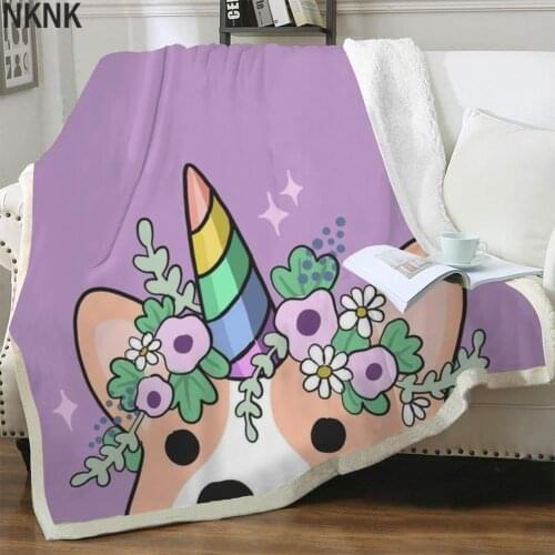 NKNK Dog Blanket Flower Bedspread For Bed Rainbow Thin Quilt Animal Blankets For Beds Sherpa Blanket New High Quality Rectangle