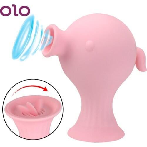 OLO Pea Sucking Vibrator Sex Products Tongue Licking Vibrator Nipple Clitoris Sucker Stimulator 7 Speeds Female Masturbation