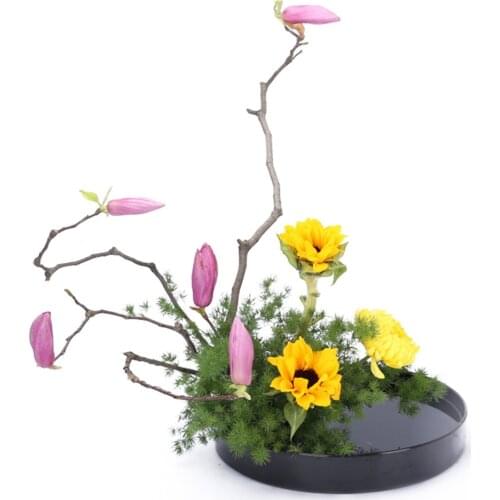 Japanese Flower Vase Ikebana Suiban Bonsai Container for Flower Arrangements Ikebana Pot Tray Container