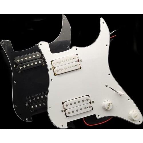 Loaded Prewired HH Pickguard Humbucker Pickup Assembly Set Electric Guitar Accessories White/Black
