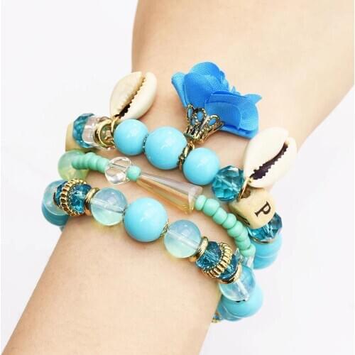 2020 New Boho Charm Ladies Acrylic Bead Jewelry Undefined Supernatural Multilayer Bead String Independent Aesthetics Bracelet Wh