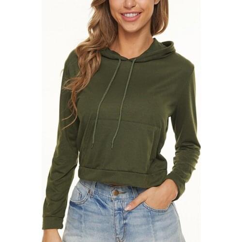 Women Top Solid Color Warm Pullover Long Sleeve Female Hoodie for Daily Wear 2021Winter Fashion