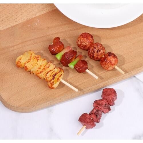 1/4pcs Children Pretend Kitchen Games Simulation Mini BBQ Skewer Pretend Play Roast Beef Skewer Kitchen Toys For Kid