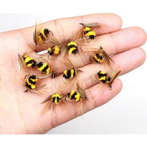 10Pcs Artificial Insect Bumble Bee Soft Fishing Lures Baits Worm Trout Bionic Fishing Maggot Earthwom Insect For Fishing Tackles