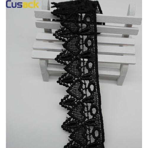 2 yard 4.5 cm Black Heart Lace Ribbon Trims for Garments Dress Trimmings Applique Polyester Sewing Accessories DIY Crafts