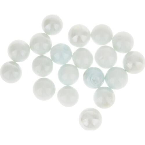 20pcs White Slass Marbles Kids Retro Traditional Toys Classic Gifts Games