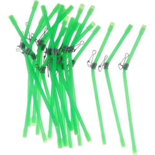 20 Pcs Plastic Luminous Anti Tangle Booms with Strong Snap Glow in Night Fishing Rig Bent Booms 15cm 20cm 22cm