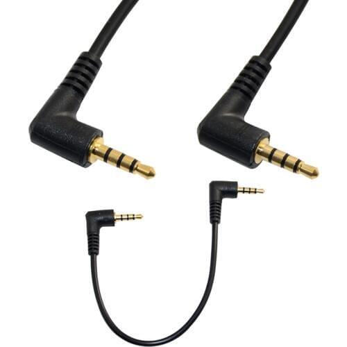 20cm 4pole 3.5mm Double Right Angle Male Jack Aux Stereo Audio Male Plug Cable new