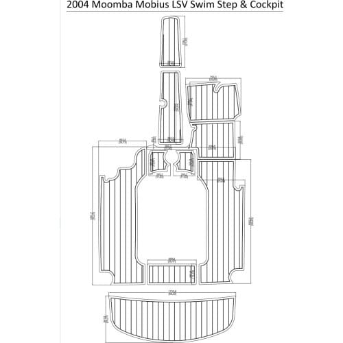 2004 Moomba Mobius LSV Swim Step & Cockpit Pad Boat EVA Teak Decking 1/4" 6mm