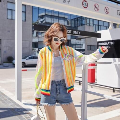 2020 Jacket Coat 2020 Fashion Loose Real Shot For Women Free Shipping Sequins