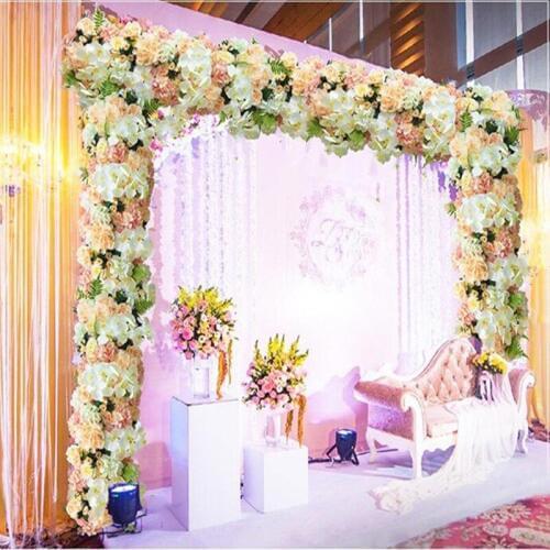 20x 50CM Upscale Wedding Road Cited Flower Row Rose Hydrangea Mix DIY Arch Door Flower Arrangement Party T Station Decoration