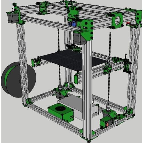 D-Bot Core-XY 3D Printer V-Slot Frame 300x300mm 300x200mm&Mechanical kit Combo with Hardware