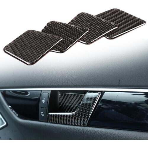 4Pcs 3K Carbon Fiber Car Interior Door Handle Bowl Cover Trim Stickers Decal Wear-resistant decor for Mercedes-Benz C-class W204