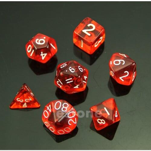 62KF 7-Dice Sided D4 D6 D8 D10 D12 D20 Magic-the-Gathering RPG Poly Game Set