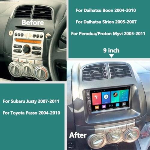 9" 2 Din Car Radio For Toyota Passo Daihatsu Boon Sirion Subaru Justy Perodua Myvi Android 10 Navigation Car Multimedia Player