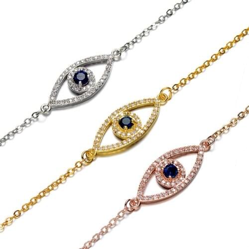 Luxury Classic The Eye of God Charm Bracelet for Women Shiny Princess Cut AAA Cubic Zircon Adjustable Bangles Party Jewelry Gift