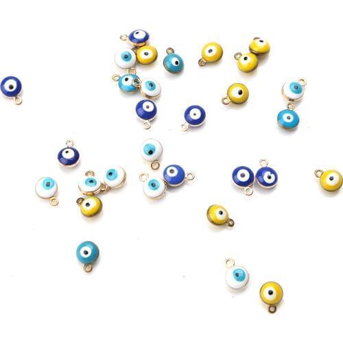 20pcs/lot Mix Turkey Evil Eye Beads 6mm Beads Charms Eye Jewelry Fitting Women Diy Evileye Bracelet & Bangle Jewelry Accessories