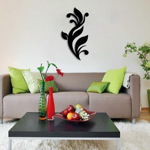 Wide Leaf Pattern Wall Room Home Accessory Wooden Table 25x50cm