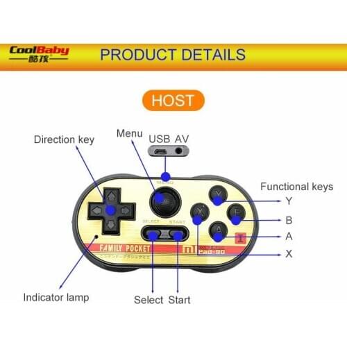 DHL mipad 90 doubles player Mini Video Gaming Console Build In 260 Classic Games 8 Bit Handheld Game Players Support TV Output