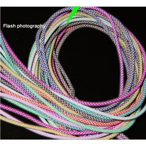 1pair Fluorescent Sneaker Shoestrings Sport Shoelaces 3M Reflective Round Rope Shoe Laces Light Shoelaces Led