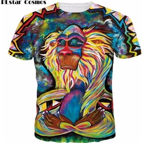 PLstar Cosmos Graffiti Sorcerer T shirts Men/Womens Tees Summer Tops Short Sleeve 3d Tshirts Fashion Hip Hop T-shirt