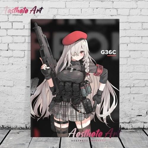 G36C Girls Frontline Home Decor Canvas Pattern Painting Wall Pictures Living Room Decoration Art Posters Prints