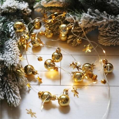 2m 20 LED Christmas Tree Round Ball String Light Garlands Lamp Holiday New Year Christmas Decorations For Home Fairy Lights