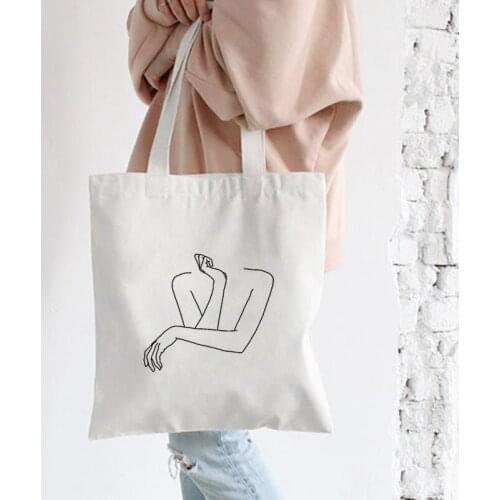 Ulzzang Women Canvas Shopping Bag Cloth Tote Handbags Single Shoulder Bags Female Small Fresh Shopper Bags School Eco Bag Girls