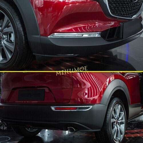 Chrome Car Front & Rear Fog Lights Cover Kits Lamps Trim For Mazda CX30 CX-30 DM 2020-2021