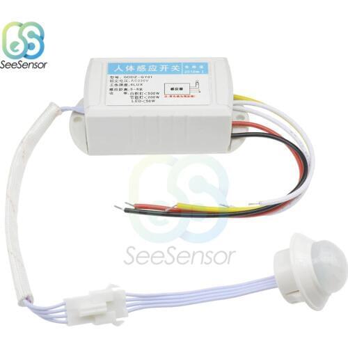 110V 220V PIR Motion Sensor Switch Body Infrared Automatic Light IR Intelligent Lamps Controller Sensors for Corridor Stairs
